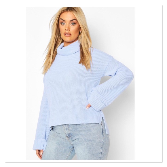 New Boohoo Rib Knit Wide Sleeve Sweater - Picture 3 of 3